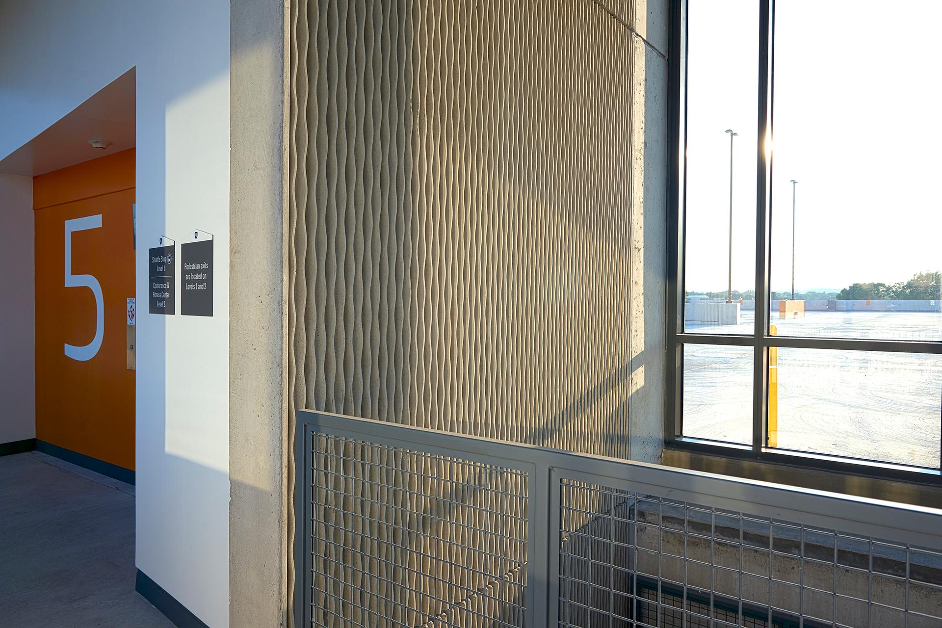 Penn State Hershey garage elevator and wall detail