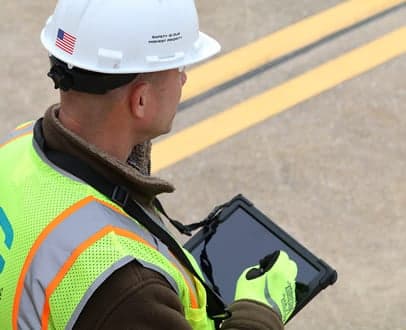 Structural engineer with tablet