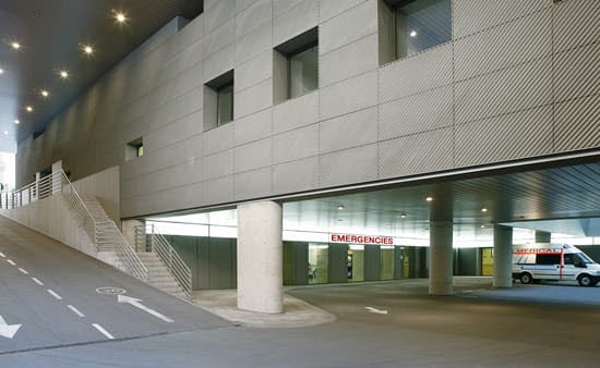Healthcare facility parking structure